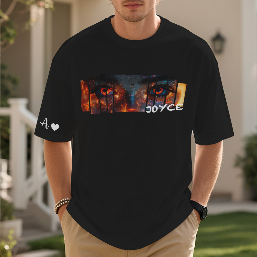 Camiseta Personalizada Con Ojos Para Novia, Regalo De Navidad. Camiseta Personalizada Con Foto Y Nombre Para Parejas. - miscalcetinescaramx