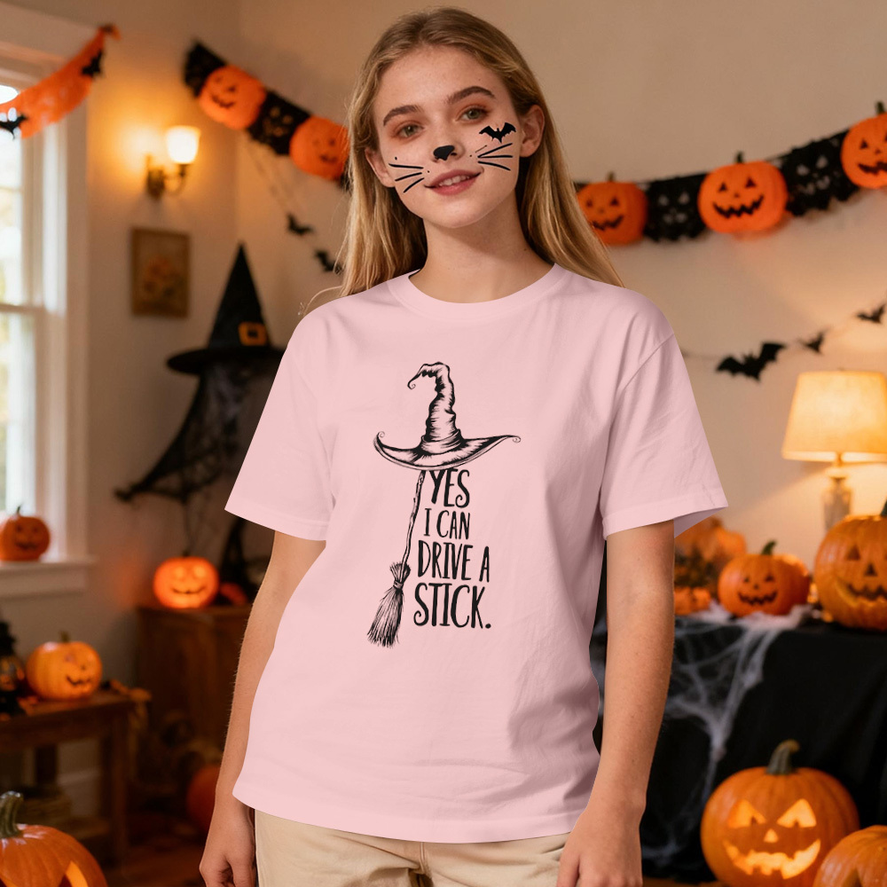 Camiseta 'sí, Puedo Conducir Un Coche', Divertida Camiseta De Bruja De Halloween Para Mujer, Camiseta De Fiesta Espeluznante, Bonito Regalo De Halloween, Disfraz De Bruja - miscalcetinescaramx