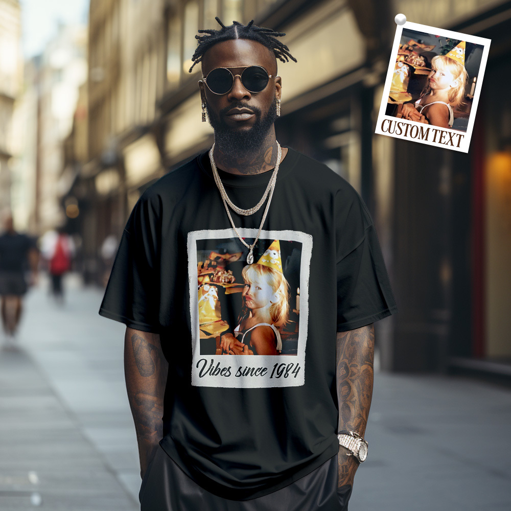 Camiseta Vintage Con Foto Personalizada, Estilo Película De Cumpleaños, Idea De Regalo Vintage - miscalcetinescaramx