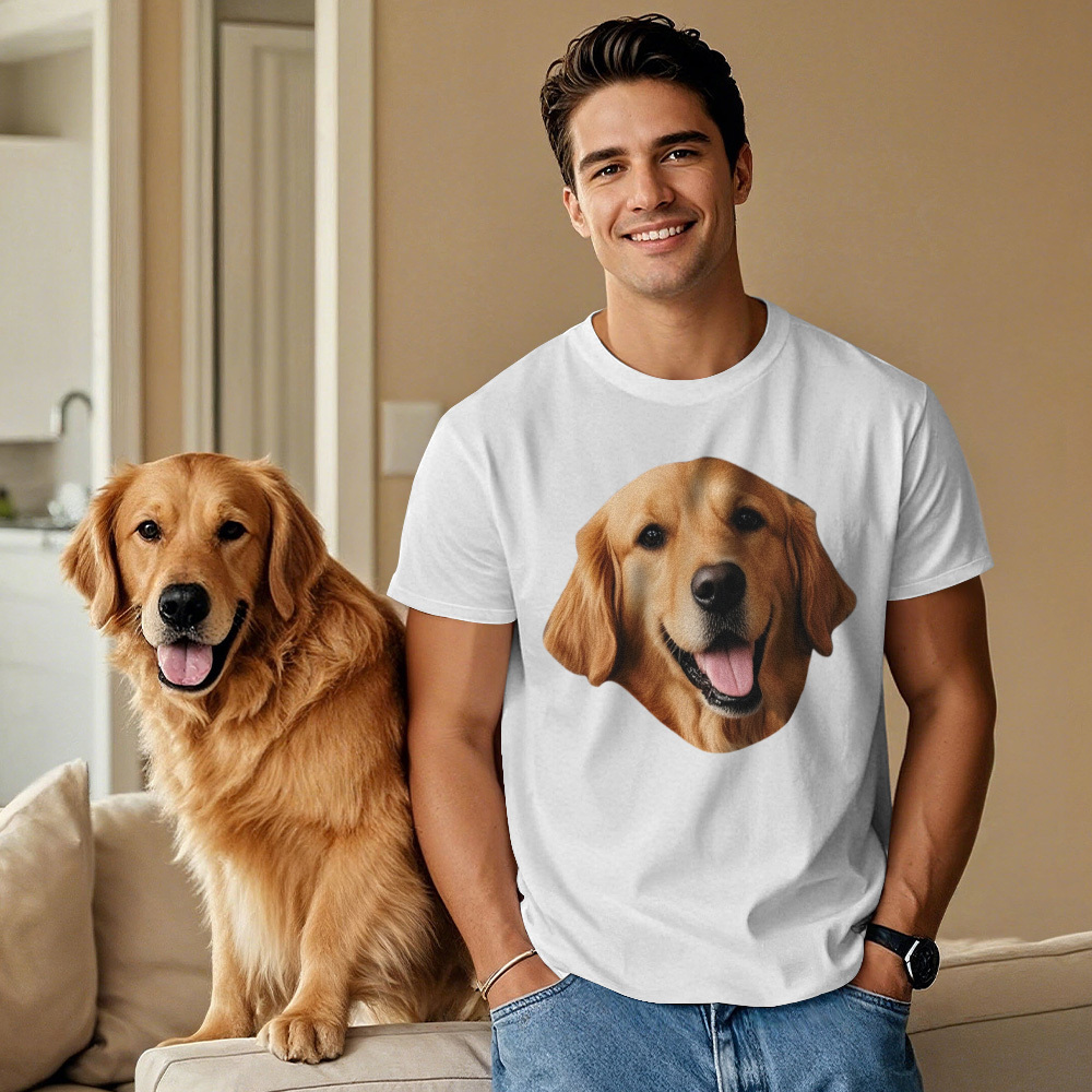 Conjunto De Camisetas Personalizadas Con Foto Para Perro Y Dueño. Camisetas A Juego. Regalo Personalizado Para Amantes De Las Mascotas. - miscalcetinescaramx