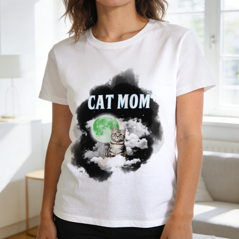 Camiseta Con Foto Personalizada, Camiseta Personalizada Para Gato, Mamá, Papá, Mascota, Camiseta Con Retrato De Mascota Personalizada, Regalo Para Amantes De Las Mascotas - miscalcetinescaramx