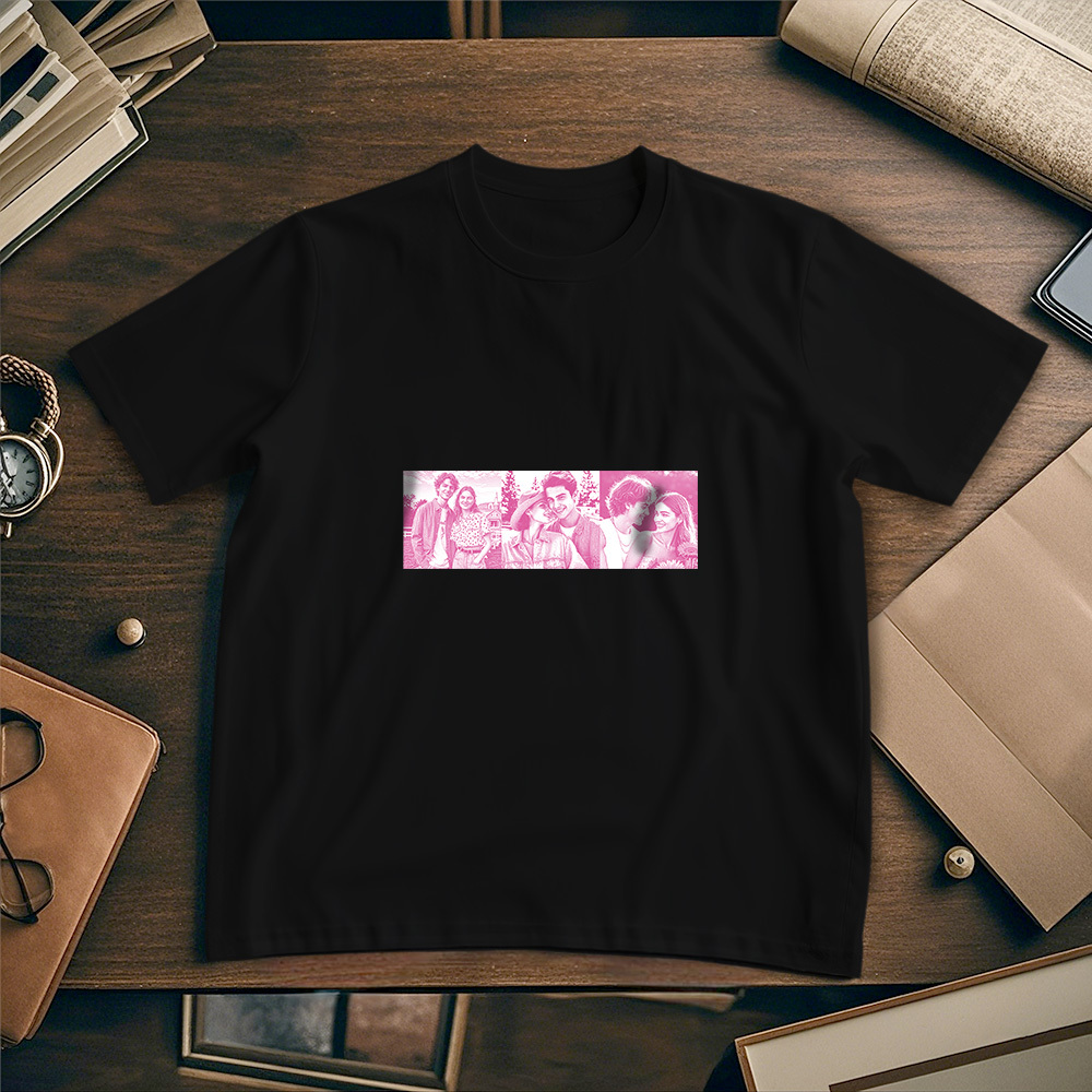 Camiseta Personalizada Con Foto De Pareja. Camiseta Con Foto Personalizada. Idea De Regalo Vintage Para Pareja. Aniversario. Regalo De San Valentín. - miscalcetinescaramx