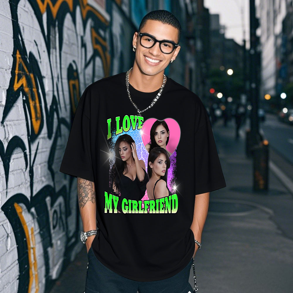 Camiseta Personalizada Con Foto De Pareja. Camiseta Con Foto Personalizada. Idea De Regalo Vintage Para Pareja. Aniversario. Regalo De San Valentín. - miscalcetinescaramx