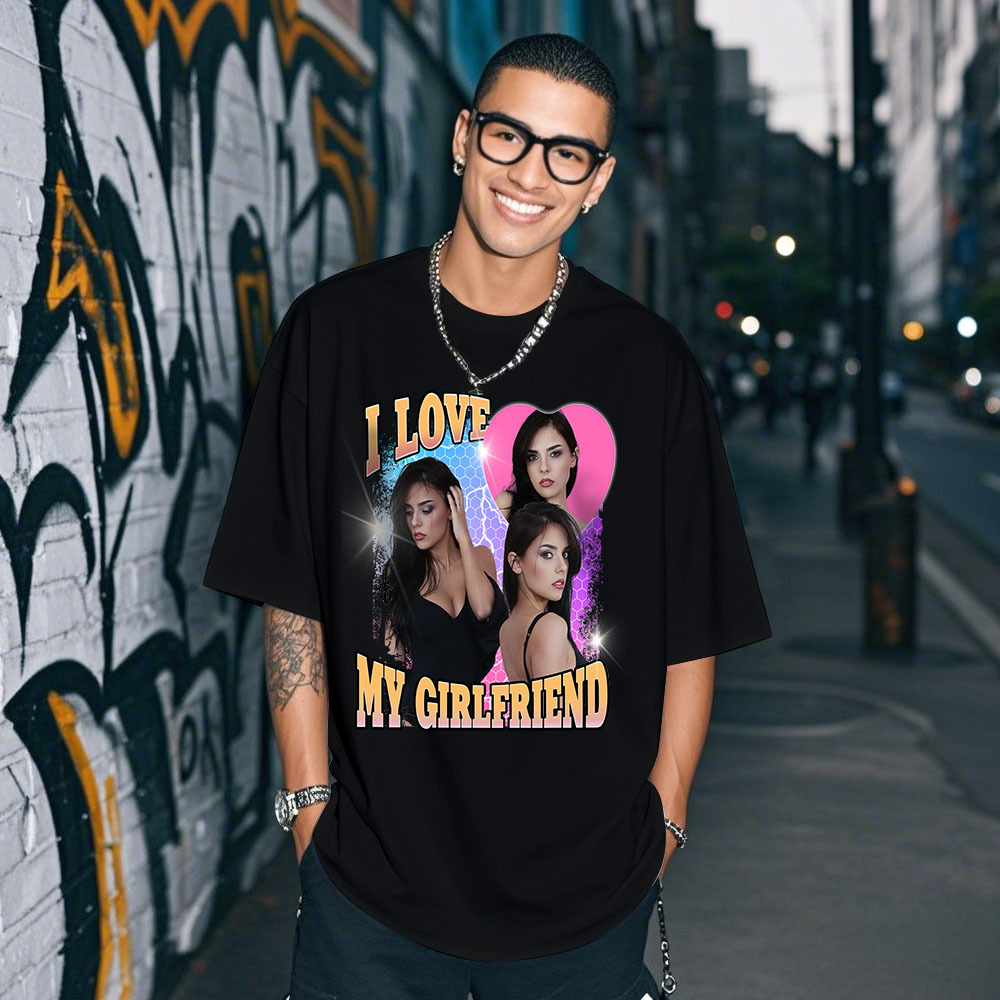 Camiseta Personalizada Con Foto De Pareja. Camiseta Con Foto Personalizada. Idea De Regalo Vintage Para Pareja. Aniversario. Regalo De San Valentín. - miscalcetinescaramx