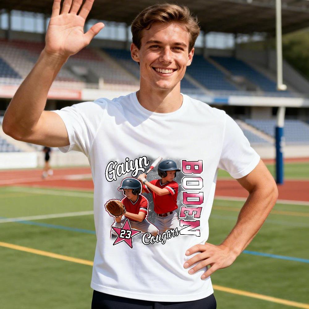 Camiseta Deportiva Personalizada Con Foto Y Número Blanco, Ideal Como Regalo Para Fans. - miscalcetinescaramx