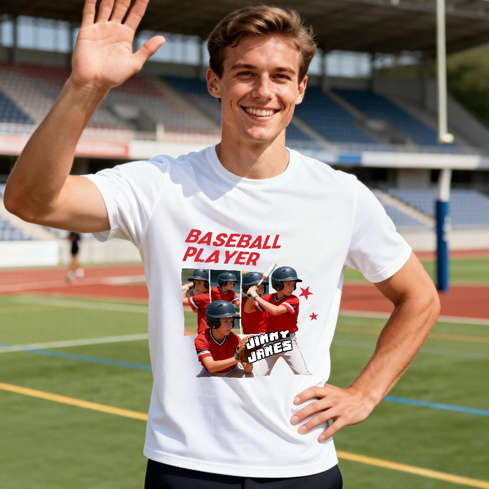 Camiseta Deportiva Personalizada Con Foto Y Número Blanco, Ideal Como Regalo Para Fans. - miscalcetinescaramx