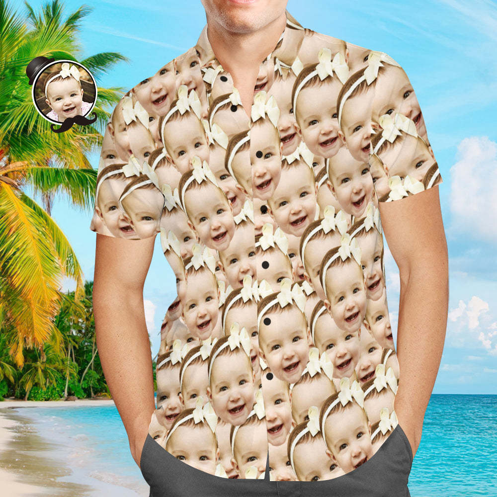 Camisa Hawaiana Con Cara Personalizada Camisa Hawaiana Con Estampado Completo Para Hombre Camisa Personalizada Para El Día Del Padre Regalo Para Papá - MyFaceSocksMX