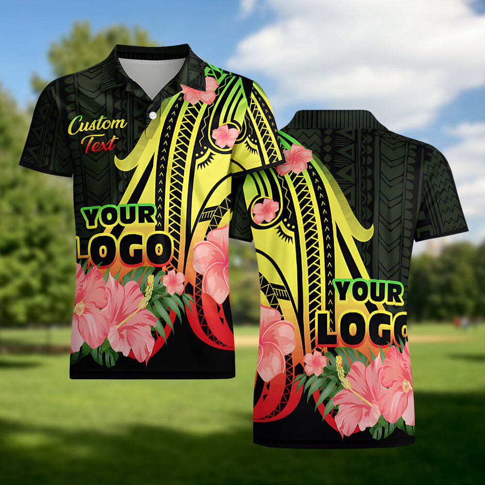Polo Personalizado Para Hombre Logotipo Personalizado Y Nombre Camisas De Golf Hawaianas Regalo Para Él - MyFaceSocksMX