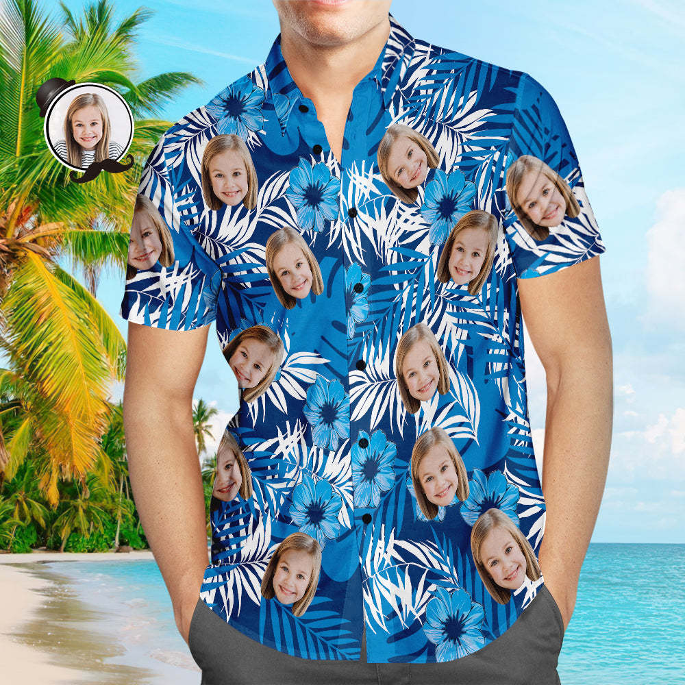 Camisa De Cara Personalizada Camisa Hawaiana Para Hombre Camisa Del Día Del Padre Regalo Para Papá - MyFaceSocksMX