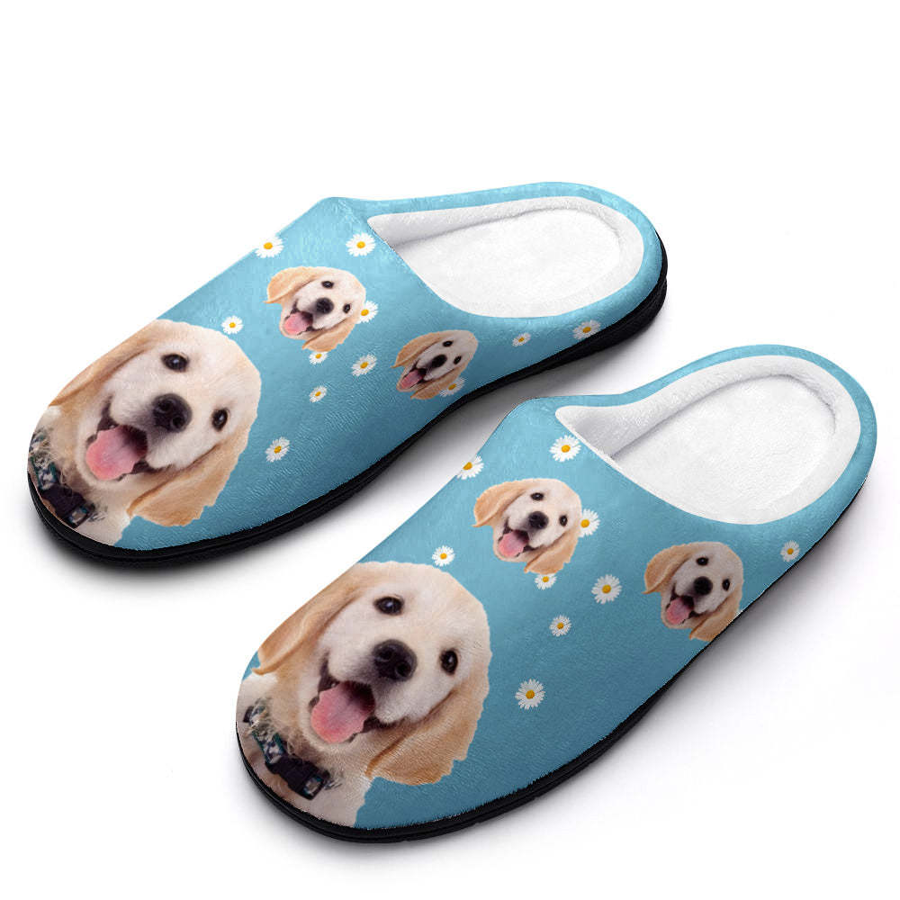 Zapatillas De Hombre Y Mujer Con Foto Personalizada, Zapatillas De Algodón Informales Personalizadas Con Margaritas, Regalo De Navidad - MyFaceSocksMX