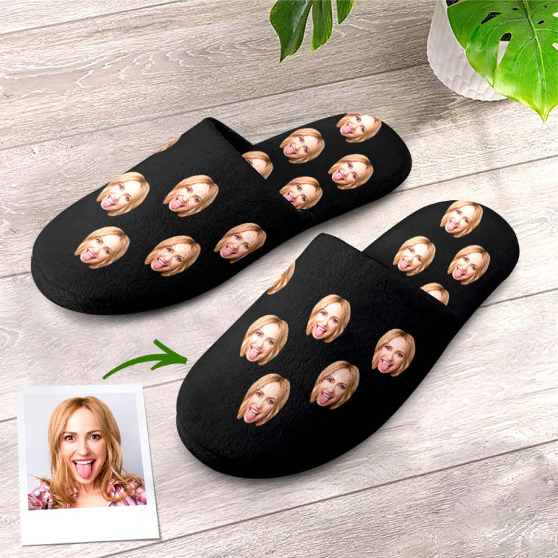 Pantuflas De Hombre Y Mujer Con Cara Personalizada, Zapatos De