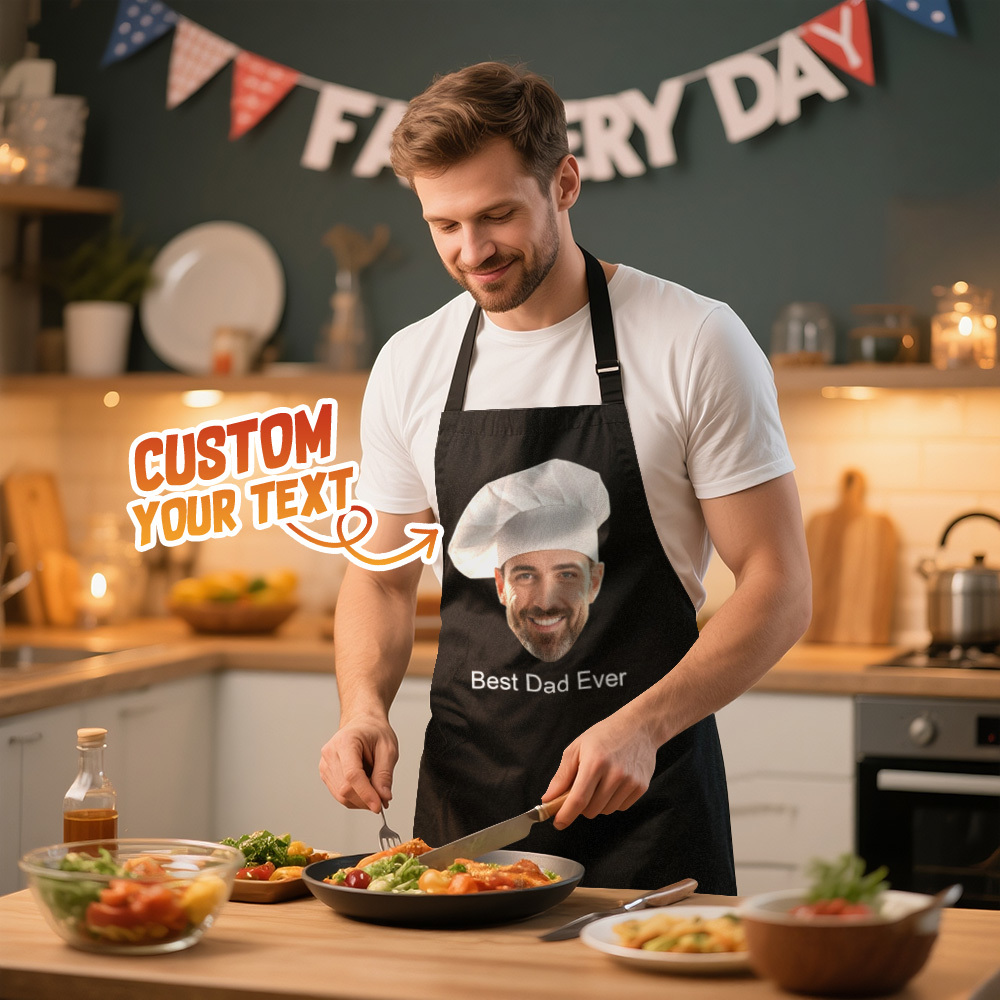 Delantal Personalizado Con Foto De Cara, Gorro De Chef Personalizado, Regalo Para Papá Y Abuelo. - miscalcetinescaramx