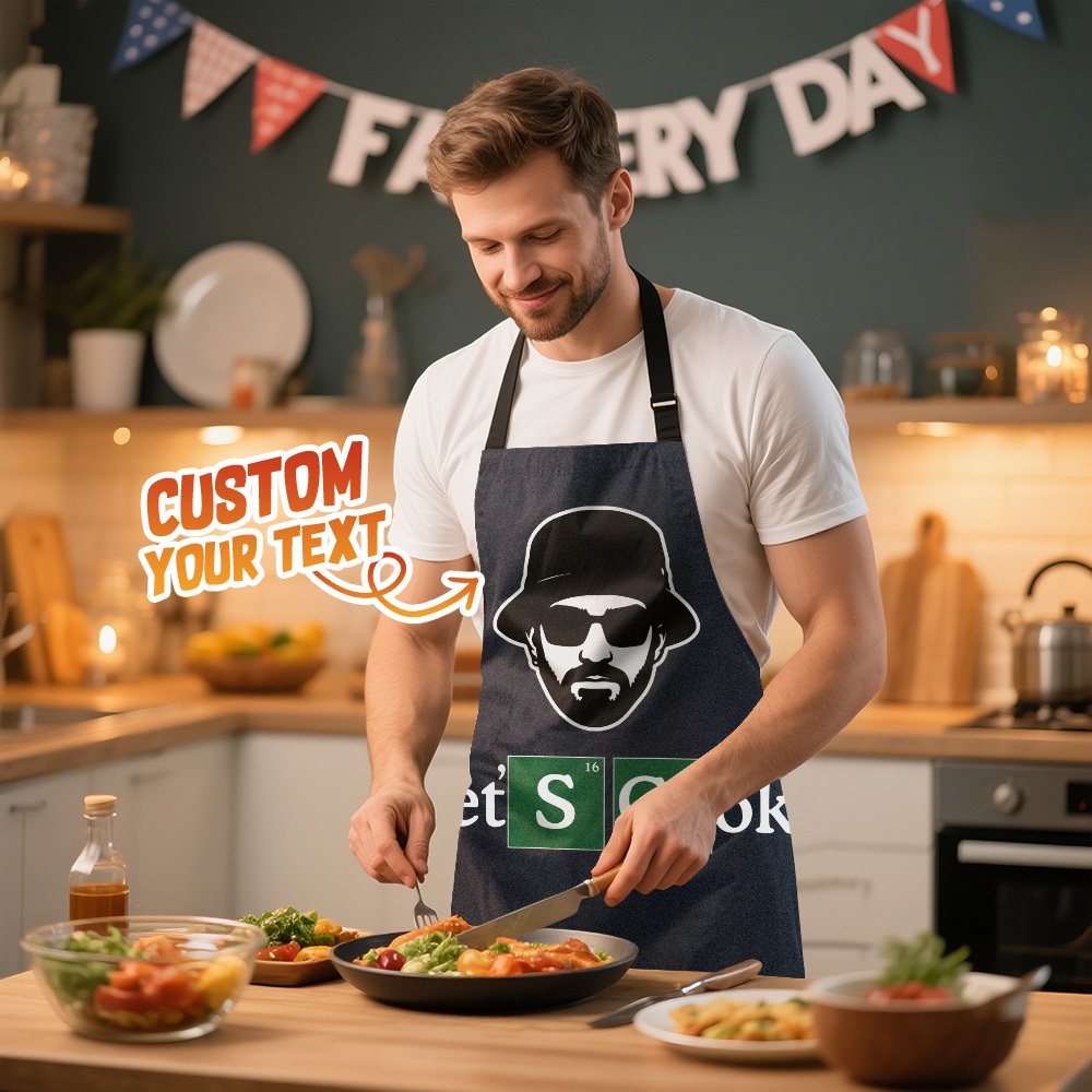 Delantal Personalizado Con Foto De Cara, Delantal Vintage Personalizado 'vamos A Cocinar', Regalo Para Papá Y Abuelo. - miscalcetinescaramx