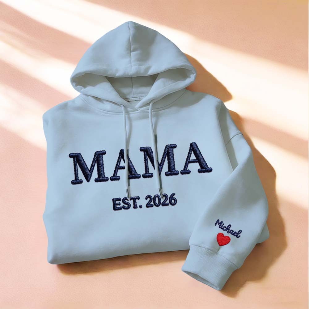 Sudadera Personalizada Bordada Para Mamá, Sudadera Con Capucha Bordada Personalizada Para Mamá, Conjunto Para Mamá Primeriza, Ropa Para Anunciar El Embarazo, Regalos Para El Día De La Madre. - miscalcetinescaramx