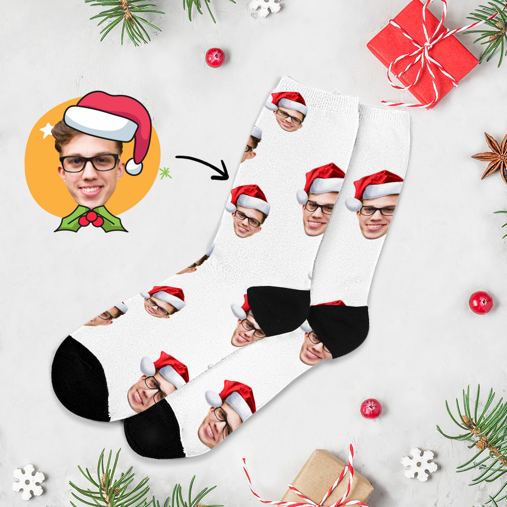 Calcetines Navideños, Calcetines Personalizados Con Foto Impresa De Cara Completa, Diseños Personalizados, La Mejor Idea De Regalo Para Navidad - miscalcetinescaramx