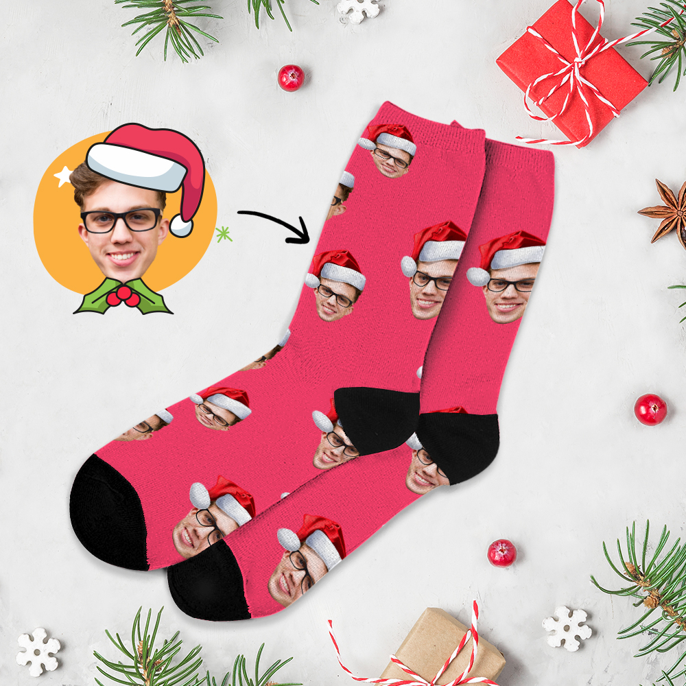 Calcetines Navideños, Calcetines Personalizados Con Foto Impresa De Cara Completa, Diseños Personalizados, La Mejor Idea De Regalo Para Navidad - miscalcetinescaramx