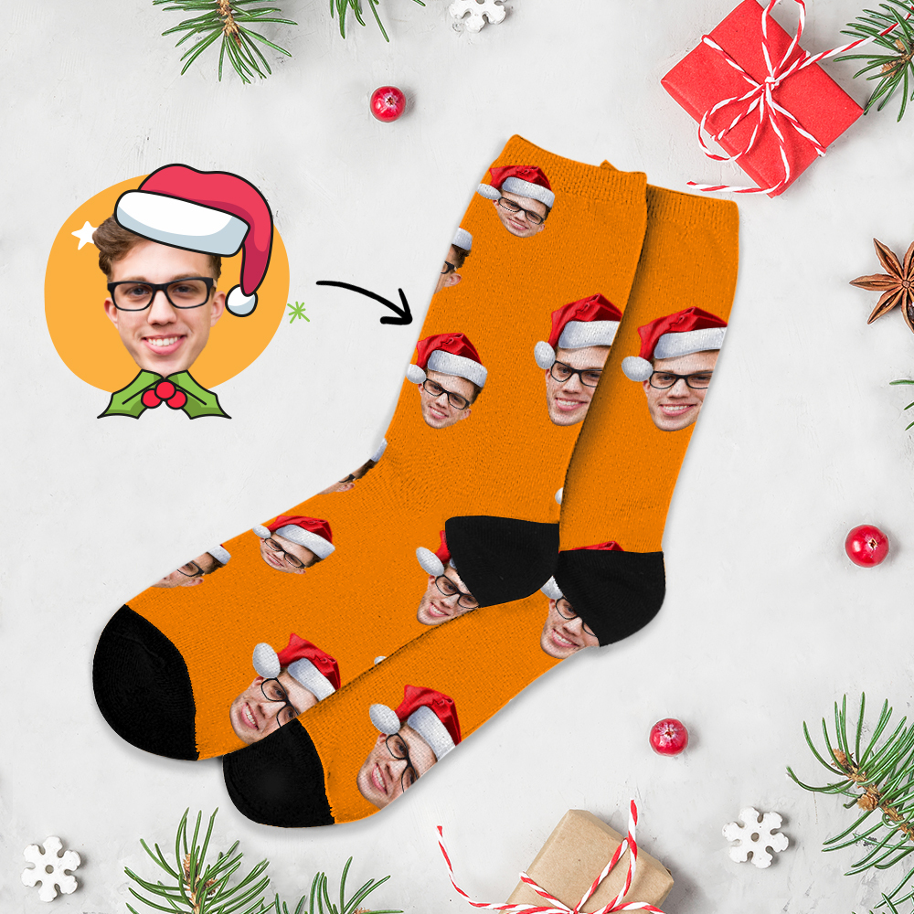 Calcetines Navideños, Calcetines Personalizados Con Foto Impresa De Cara Completa, Diseños Personalizados, La Mejor Idea De Regalo Para Navidad - miscalcetinescaramx