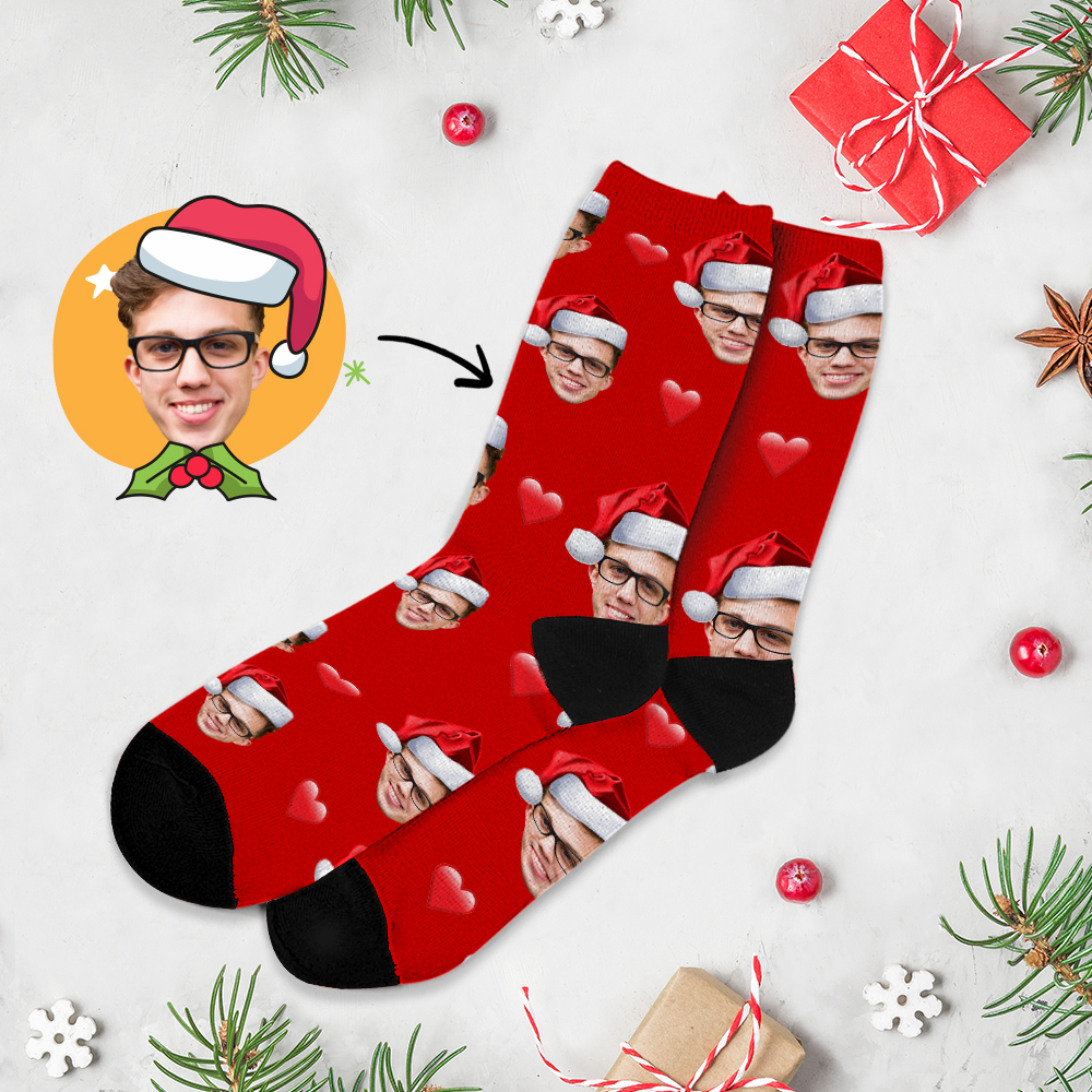 Calcetines Navideños, Calcetines Personalizados Con Foto Impresa De Cara Completa, Diseños Personalizados, La Mejor Idea De Regalo Para Navidad - miscalcetinescaramx