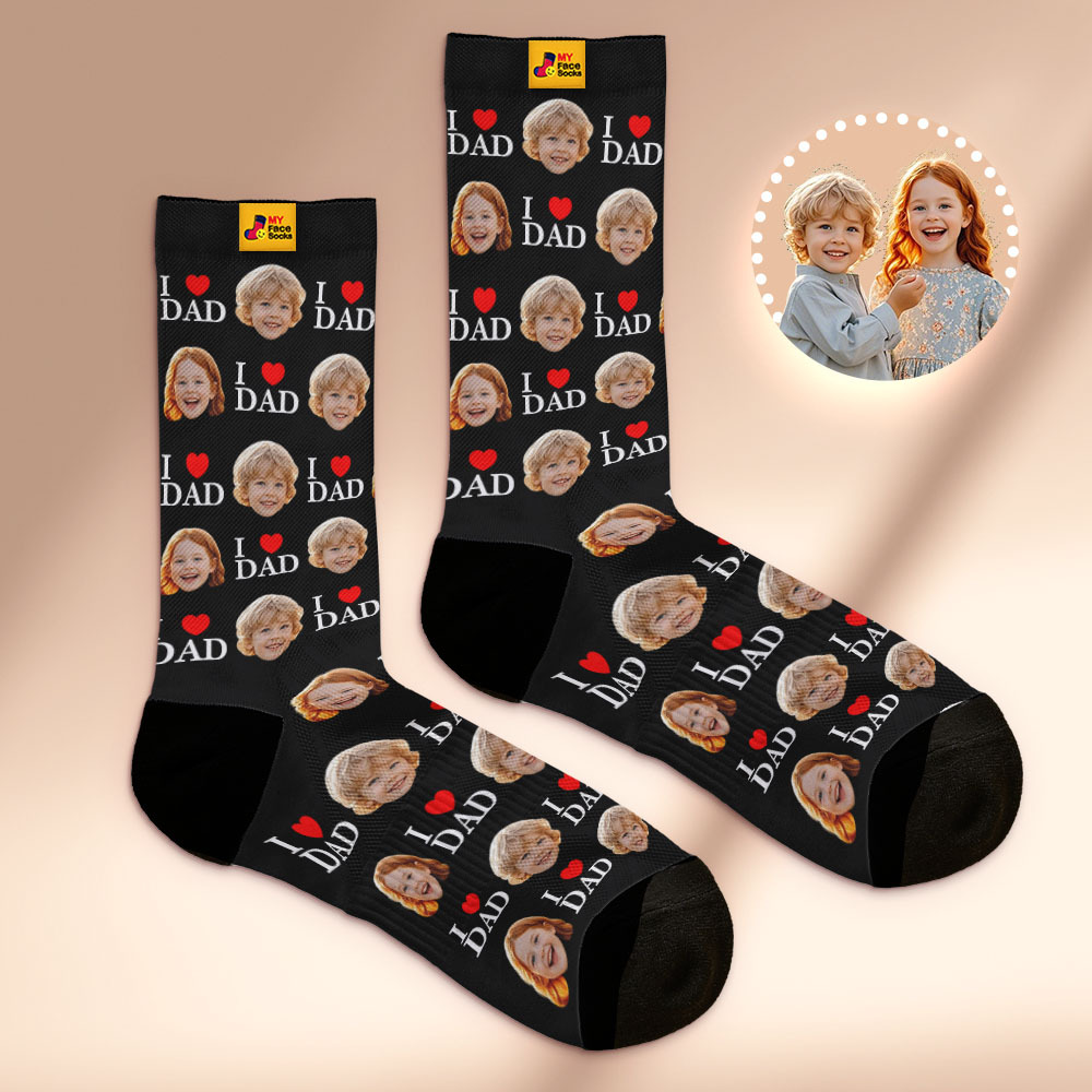 Calcetines Personalizados Con Impresión Fotográfica De Cara Completa, Calcetines Coloridos, Tacones Altos, Diseño Personalizado, El Mejor Regalo Para El Día Del Padre. - miscalcetinescaramx