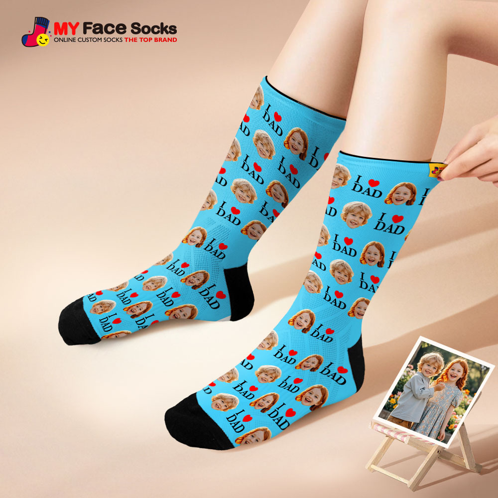 Calcetines Personalizados Con Impresión Fotográfica De Cara Completa, Calcetines Coloridos, Tacones Altos, Diseño Personalizado, El Mejor Regalo Para El Día Del Padre. - miscalcetinescaramx