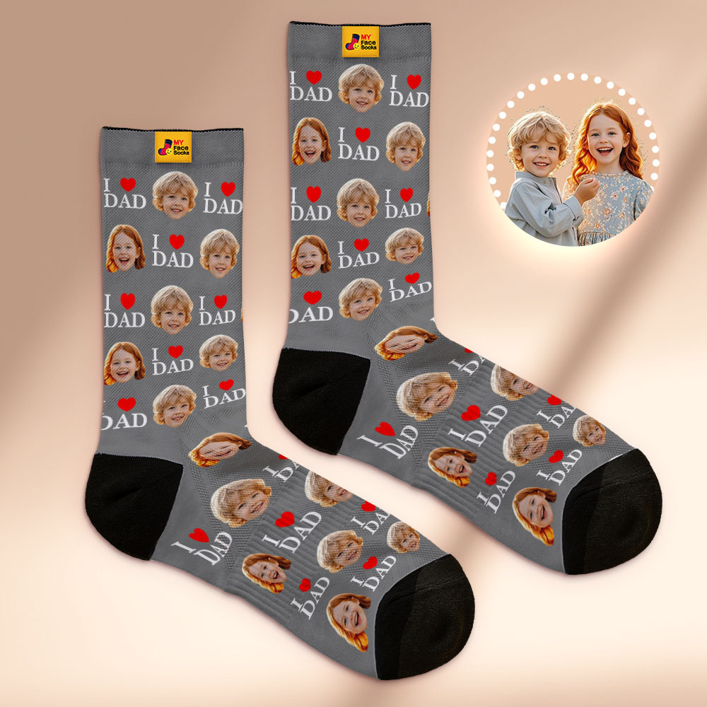 Calcetines Personalizados Con Impresión Fotográfica De Cara Completa, Calcetines Coloridos, Tacones Altos, Diseño Personalizado, El Mejor Regalo Para El Día Del Padre. - miscalcetinescaramx