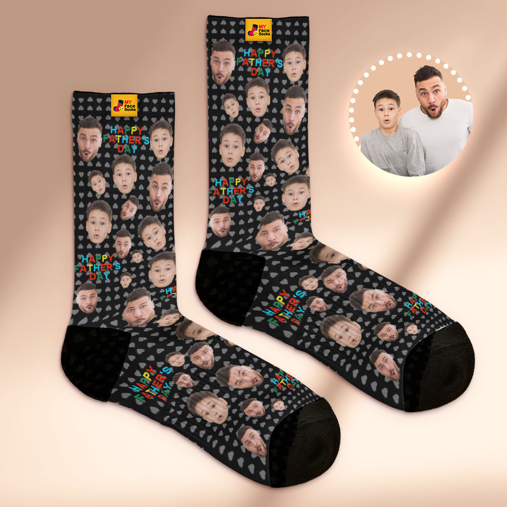 Calcetines Personalizados Con Estampado Fotográfico De Cara Completa, Colorido, Feliz Día Del Padre, Diseño Personalizado, La Mejor Idea De Regalo - miscalcetinescaramx