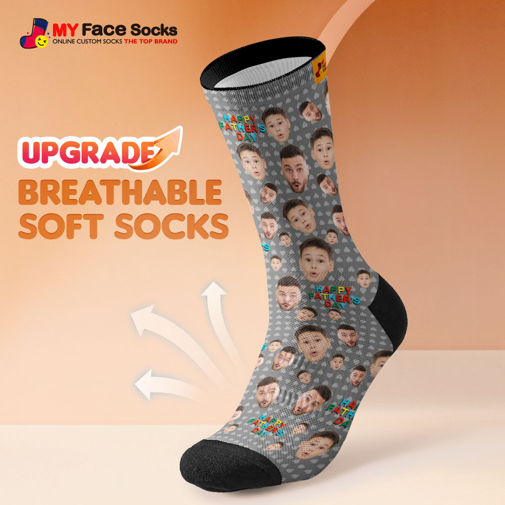 Calcetines Personalizados Con Estampado Fotográfico De Cara Completa, Colorido, Feliz Día Del Padre, Diseño Personalizado, La Mejor Idea De Regalo - miscalcetinescaramx