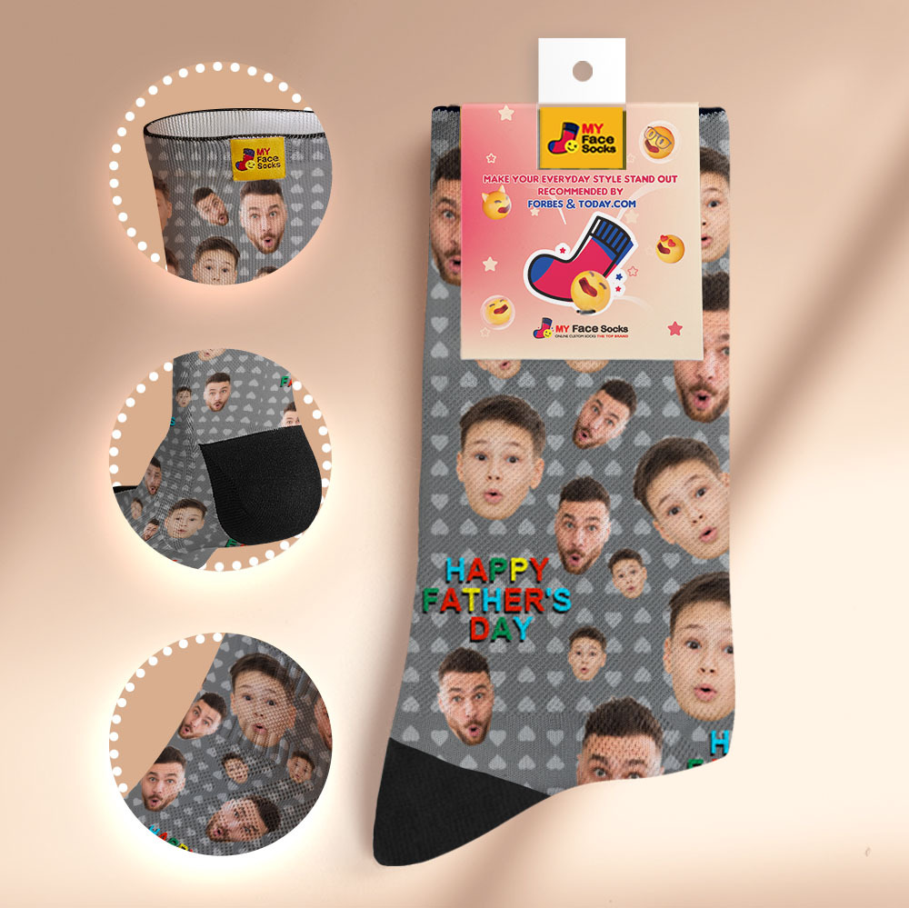 Calcetines Personalizados Con Estampado Fotográfico De Cara Completa, Colorido, Feliz Día Del Padre, Diseño Personalizado, La Mejor Idea De Regalo - miscalcetinescaramx