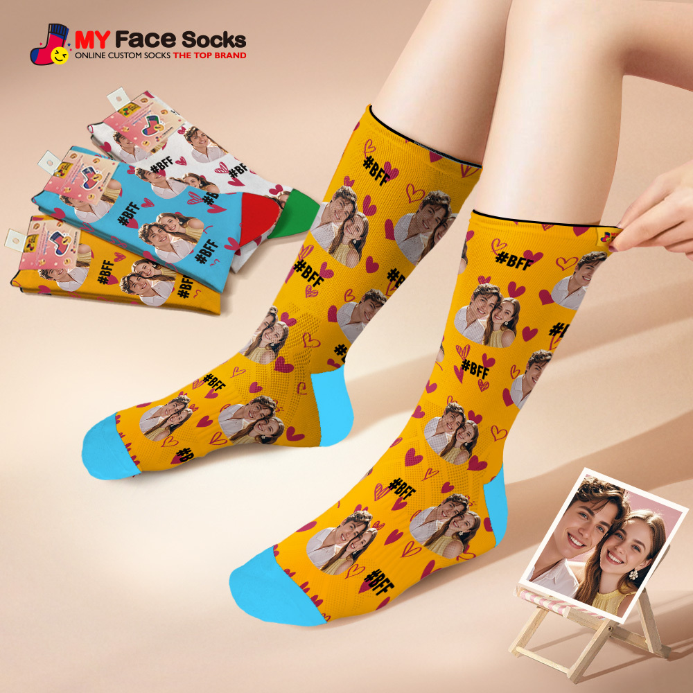 Calcetines Con Cara Personalizados #bff Agrega Varias Fotos Regalo Para Mejores Amigas Calcetines Con Cara Personalizados - miscalcetinescaramx