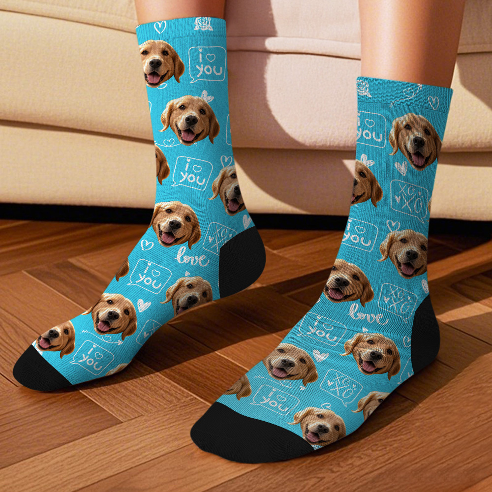 Calcetines Personalizados Con Fotos De Caras Y Huellas De Perro. Un Regalo Divertido Para Amantes De Las Mascotas. - miscalcetinescaramx