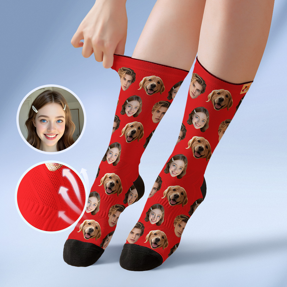 Calcetines Personalizados Con Caras, Calcetines Personalizados Con Foto De Caras, Calcetines Verdes Divertidos Con Foto Para Regalo Familiar. - miscalcetinescaramx