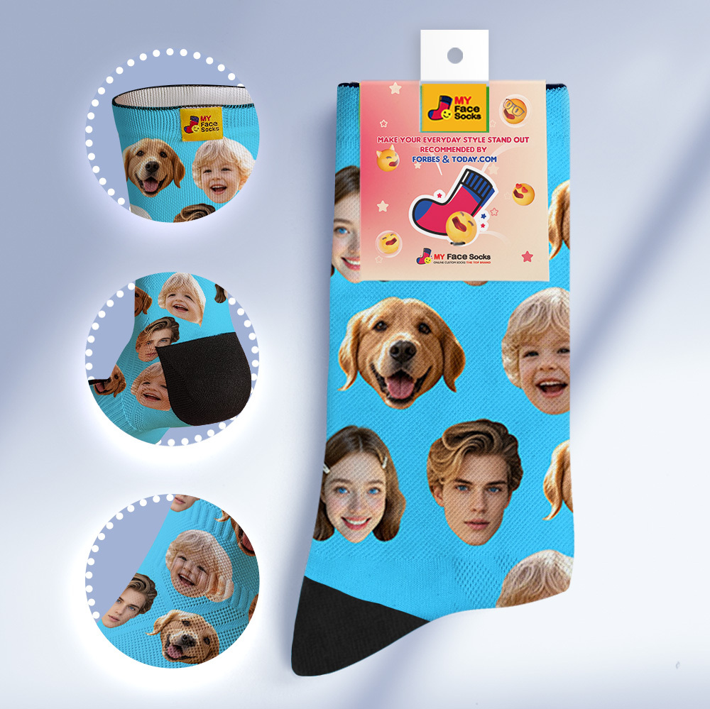 Calcetines Personalizados Con Caras, Calcetines Personalizados Con Foto De Caras, Calcetines Verdes Divertidos Con Foto Para Regalo Familiar. - miscalcetinescaramx
