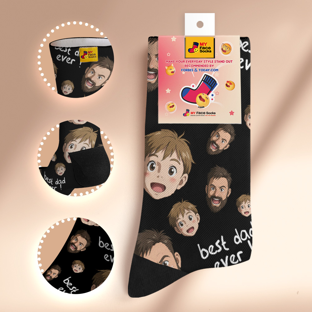 Calcetines Personalizados Con Foto De Papá, Diseño Personalizado, Regalo Para El Día Del Padre - miscalcetinescaramx