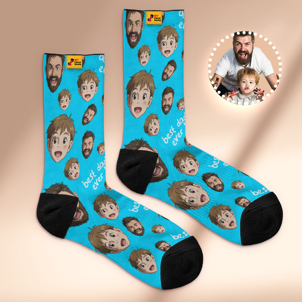 Calcetines Personalizados Con Foto De Papá, Diseño Personalizado, Regalo Para El Día Del Padre - miscalcetinescaramx