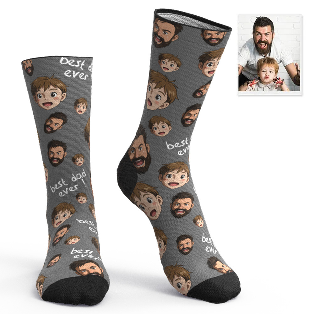 Calcetines Personalizados Con Foto De Papá, Diseño Personalizado, Regalo Para El Día Del Padre - miscalcetinescaramx