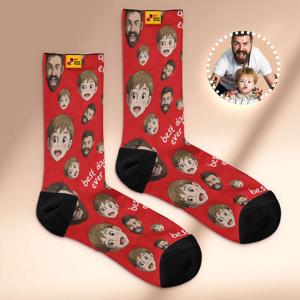 Calcetines Personalizados Con Foto De Papá, Diseño Personalizado, Regalo Para El Día Del Padre - miscalcetinescaramx