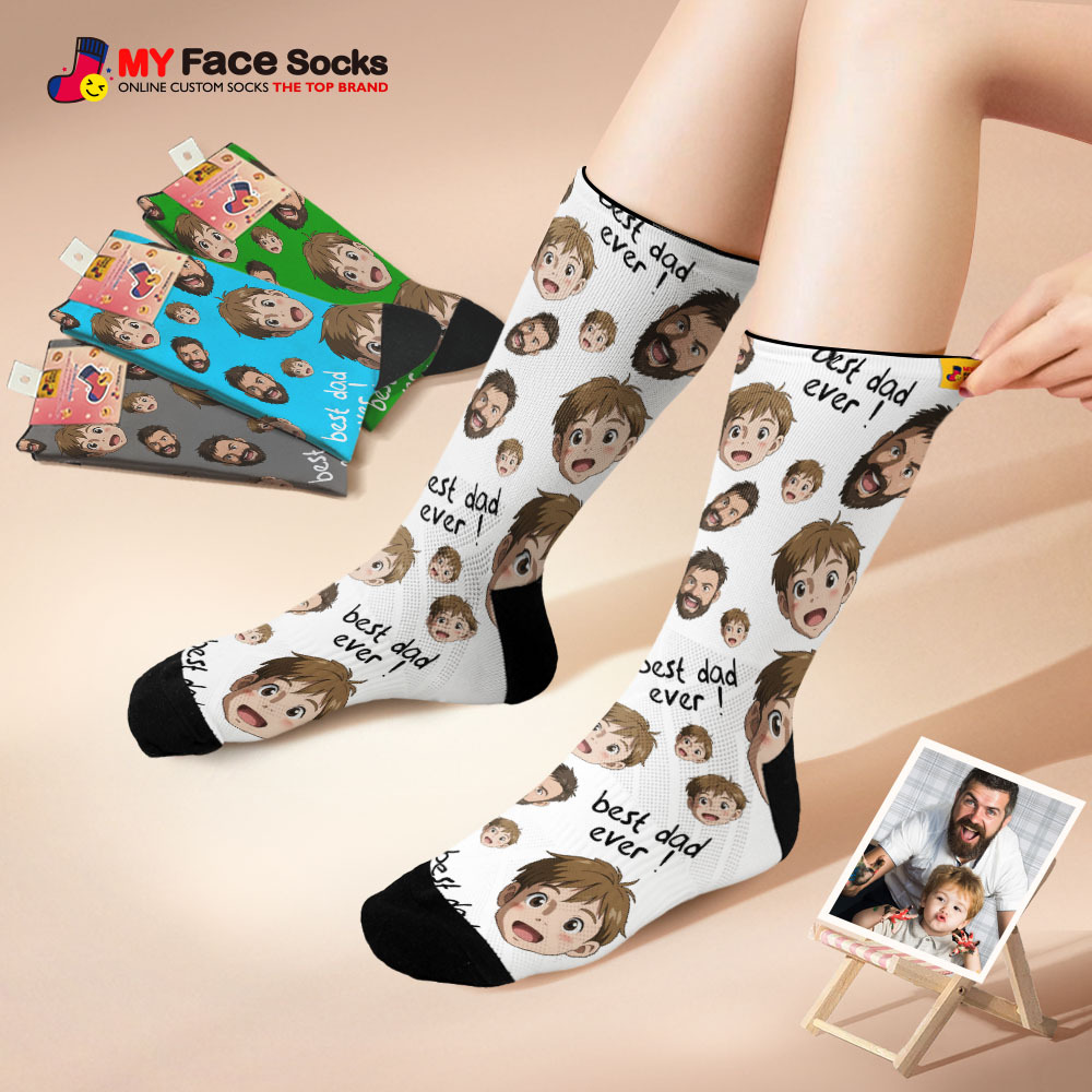 Calcetines Personalizados Con Foto De Papá, Diseño Personalizado, Regalo Para El Día Del Padre - miscalcetinescaramx
