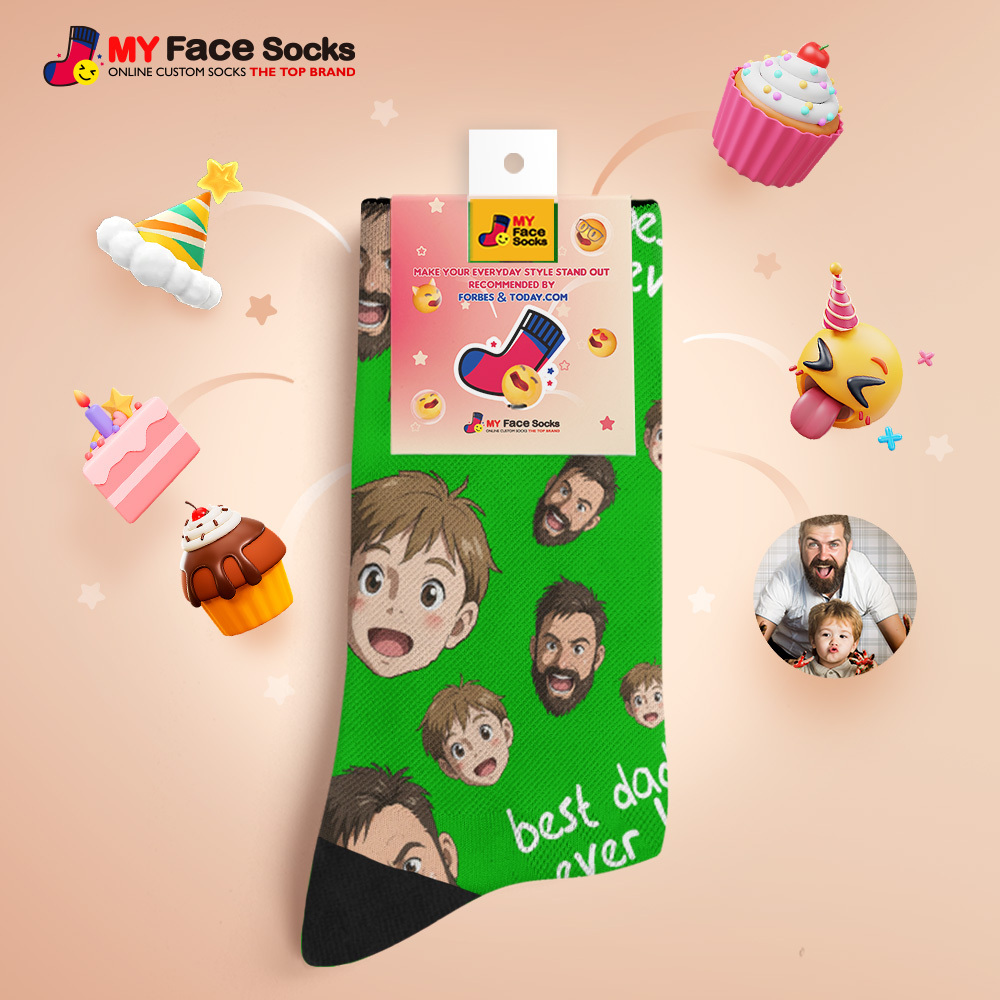 Calcetines Personalizados Con Foto De Papá, Diseño Personalizado, Regalo Para El Día Del Padre - miscalcetinescaramx