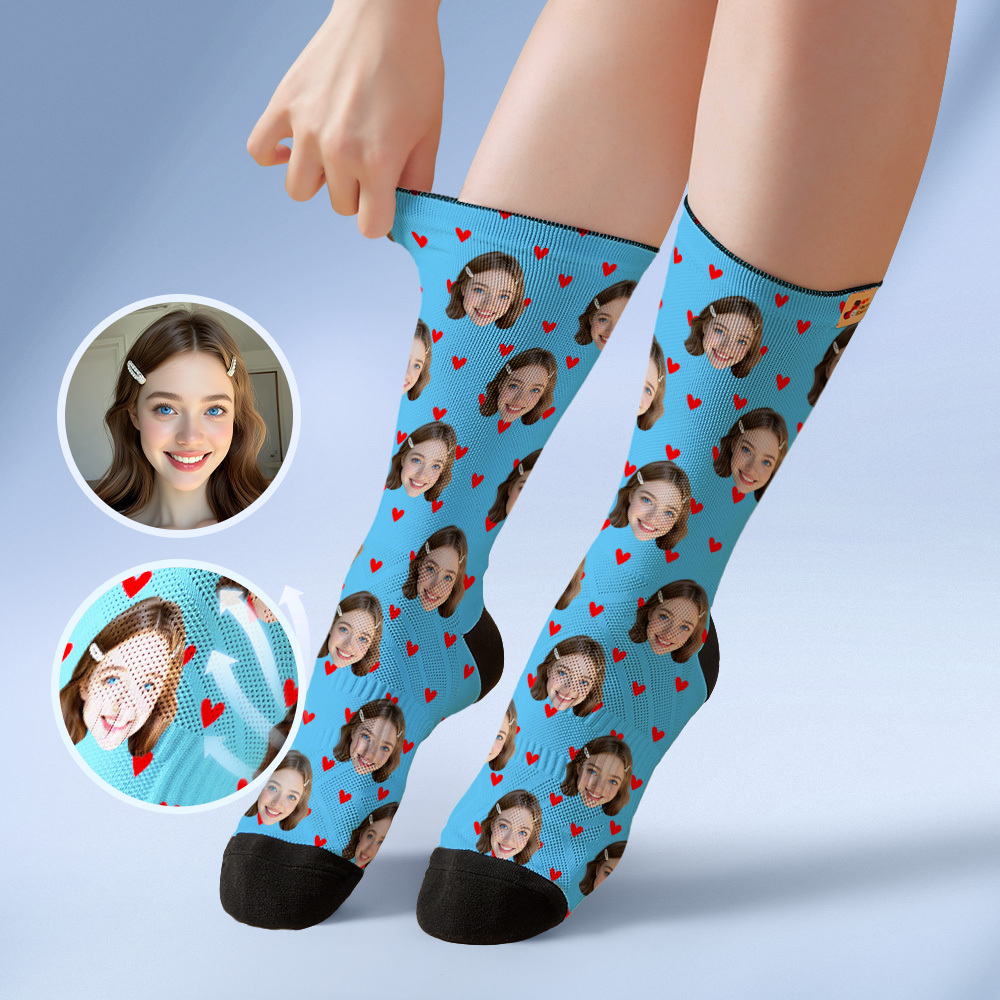 Calcetines Blancos Personalizados Con Foto De Corazón, Regalo Divertido Para Pareja Y Familia. - miscalcetinescaramx