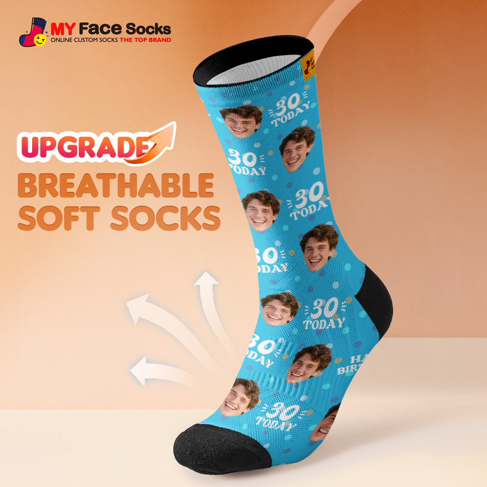 Calcetines De Cumpleaños Grises Con Caras Personalizadas, Calcetines De Lunares Personalizados Con Foto De Cara, Regalo Divertido, Calcetines De Cumpleaños Con Foto - miscalcetinescaramx