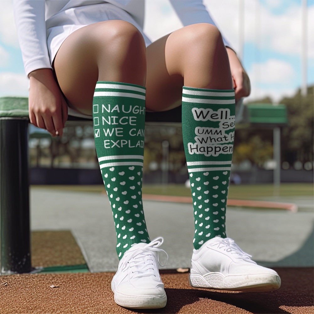 Calcetines De Compresión Facial Personalizados. Calcetines Hasta La Rodilla Personalizados. Podemos Explicarlo. Regalo Para Pareja, Amante, Regalo De San Valentín. - miscalcetinescaramx