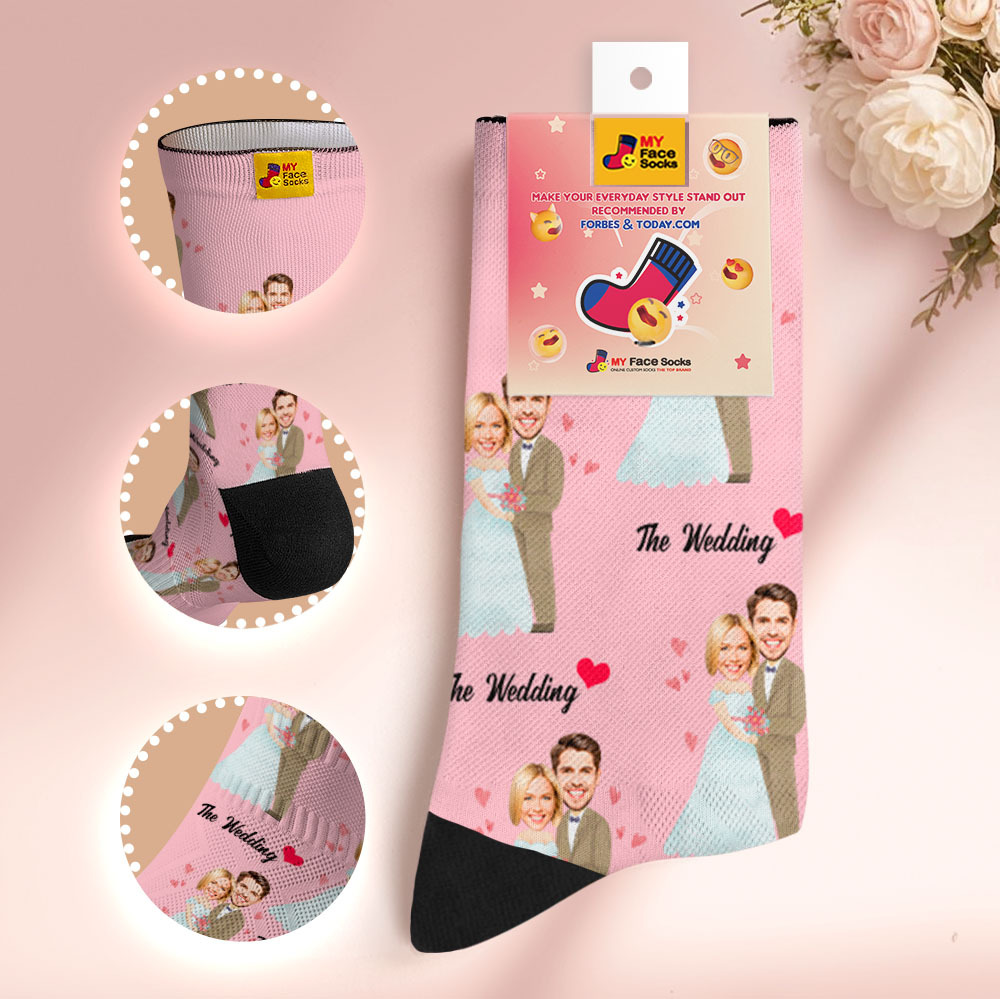 Calcetines Personalizados Con Temática De Boda, Calcetines Con Foto De Pareja, Regalo Divertido Para Novios, Regalo Personalizado De Aniversario O Compromiso. - miscalcetinescaramx