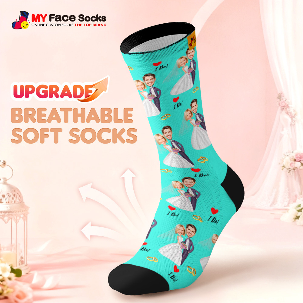 Calcetines Personalizados Con Temática De Boda, Calcetines Con Foto De Pareja, Regalo Divertido Para Novios, Regalo Personalizado De Aniversario O Compromiso. - miscalcetinescaramx