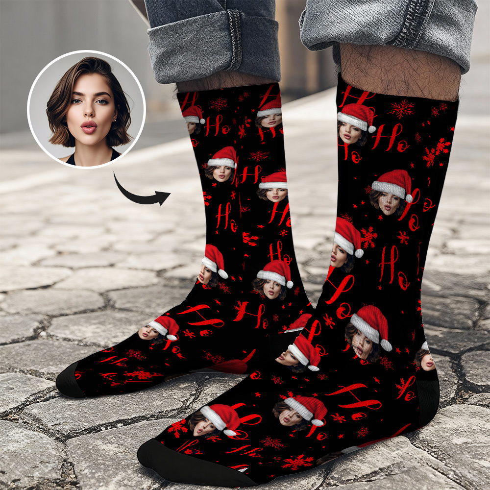 Calcetines Navideños Personalizados Con Estampado De Caras. Diseño Divertido Y Personalizado. La Mejor Idea De Regalo Para Navidad. - miscalcetinescaramx