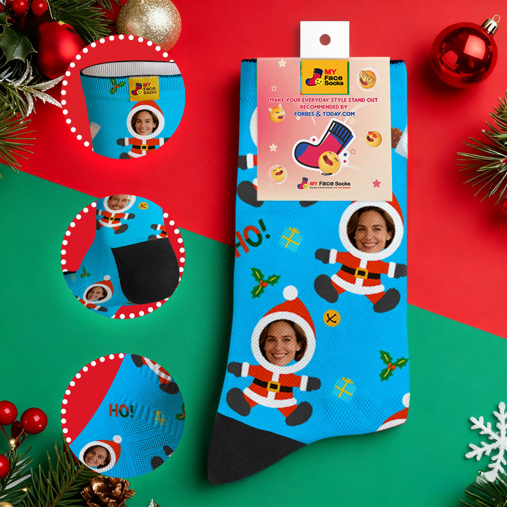 Calcetines Navideños Personalizados De Muñeco De Nieve Hoho, Calcetines Navideños Personalizados, Regalo Para Familia Y Pareja. - miscalcetinescaramx