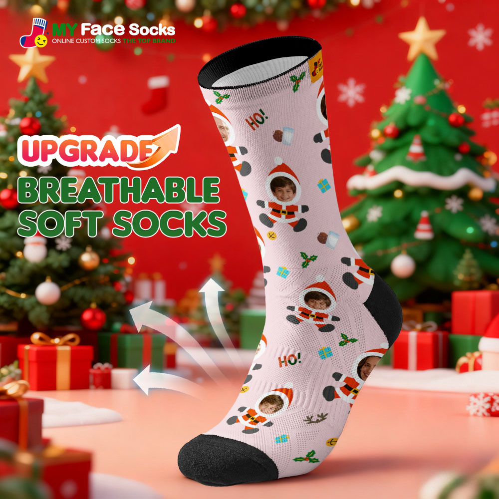 Calcetines Navideños Personalizados De Muñeco De Nieve Hoho, Calcetines Navideños Personalizados, Regalo Para Familia Y Pareja. - miscalcetinescaramx