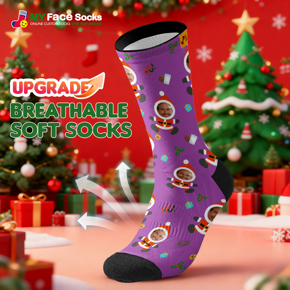 Calcetines Navideños Personalizados De Muñeco De Nieve Hoho, Calcetines Navideños Personalizados, Regalo Para Familia Y Pareja. - miscalcetinescaramx