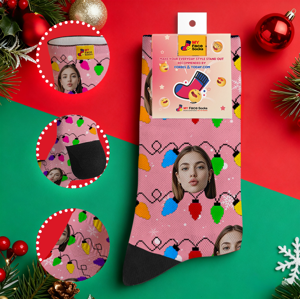 Calcetines Navideños Multicolores Personalizados, Calcetines Personalizados, Regalo Perfecto Para Las Fiestas Familiares, Calcetines Navideños, Regalo - miscalcetinescaramx