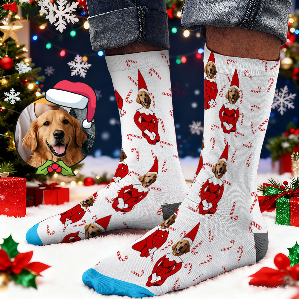 Calcetines Estampados Con Cara Personalizada, Regalo De Navidad, Patrón De Muñeco De Nieve, Diseños Personalizados, La Mejor Idea De Regalo De Papá Noel - miscalcetinescaramx