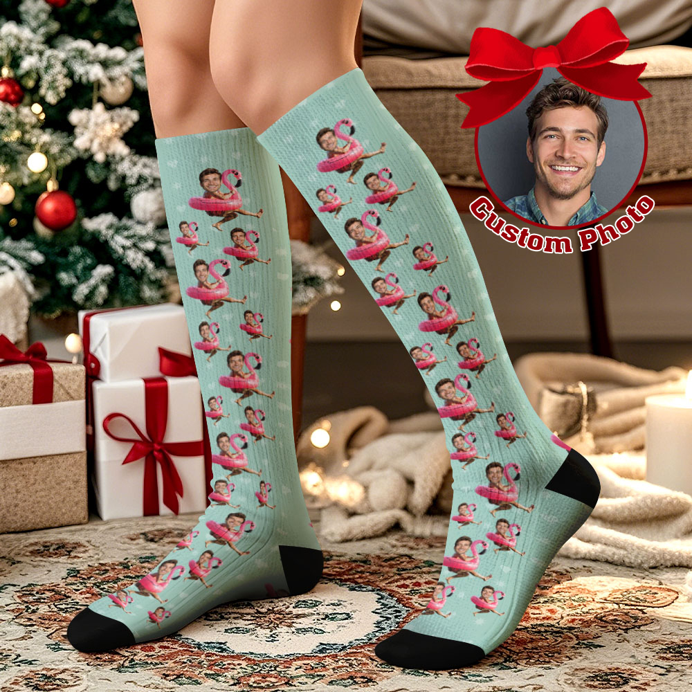 Calcetines Navideños Personalizados Con Caras, Calcetines Navideños Divertidos Con Caras, Regalo - miscalcetinescaramx